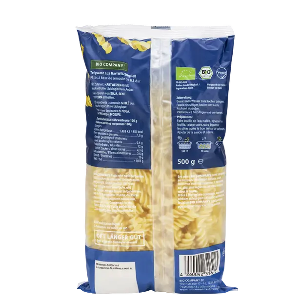 BIO COMPANY Fusilli aus Hartweizen BIO 500g