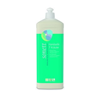 SONETT Handseife 7 Kräuter, Nachfüllflasche, Natural Cosmetic Standard - Organic 1 l