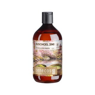 BENECOS Duschgel 2-in-1, Kirschblüte & Bio-Matcha, BDIH Organic 500 ml