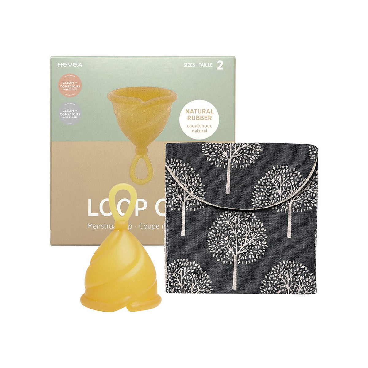 Hevea LOOP Menstrual Cup, Size 2, natural, Naturkautschuk, ohne Zertifizierung 1 Stück