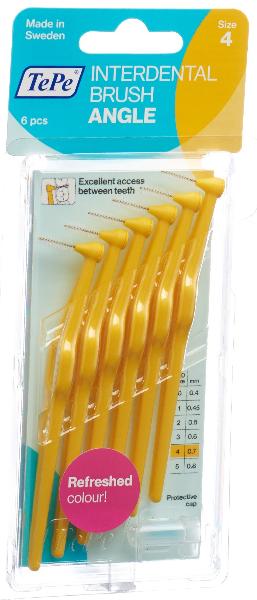 TEPE Angle Interdental-Brush 0.7mm gelb 6 Stk