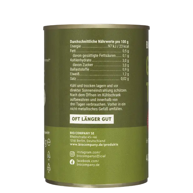 BIO COMPANY Geschälte Tomaten 400g