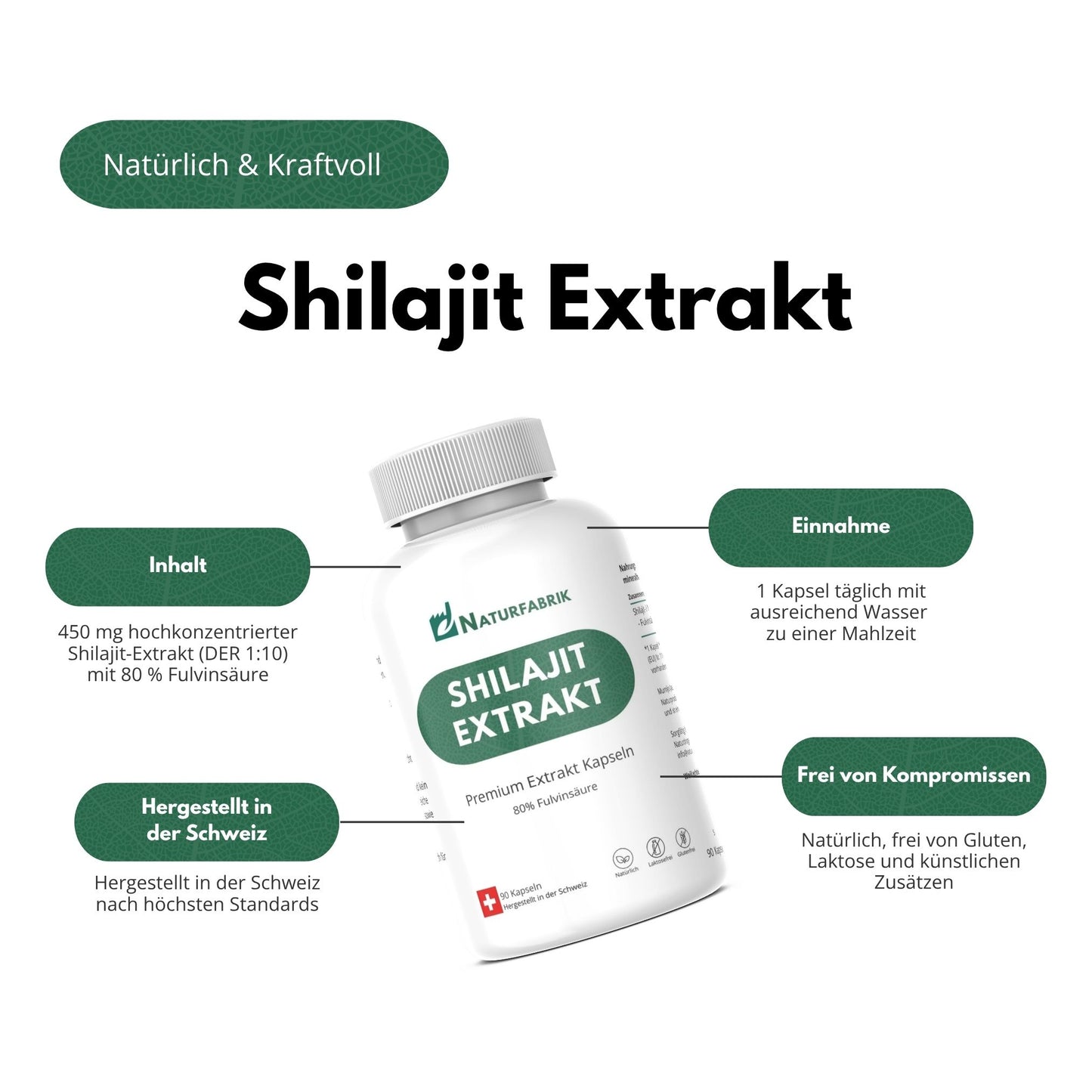 NATURFABRIK Shilajit Mumijo Extrakt Kapseln 90 Stk