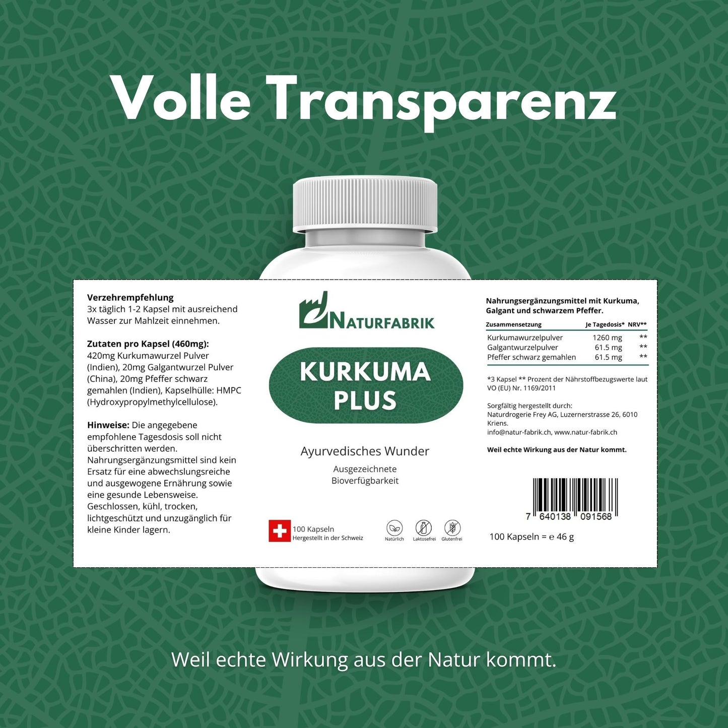 NATURFABRIK Kurkuma Plus Kapseln 100 Stk