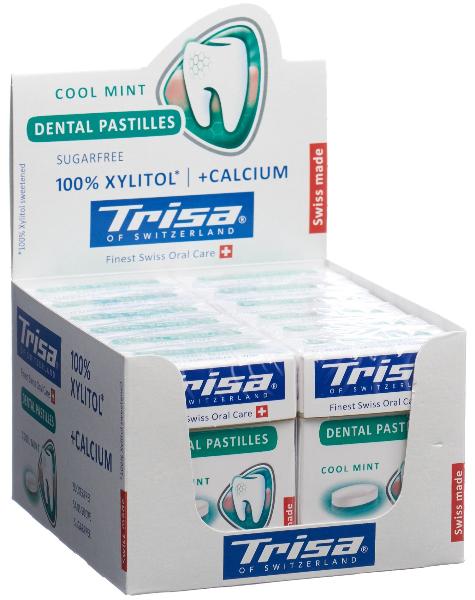 DrogerieMarkt24 - DrogerieMarkt24 TRISA Dental Pastillen Fresh Mint Display 12 Stk - DrogerieMarkt24