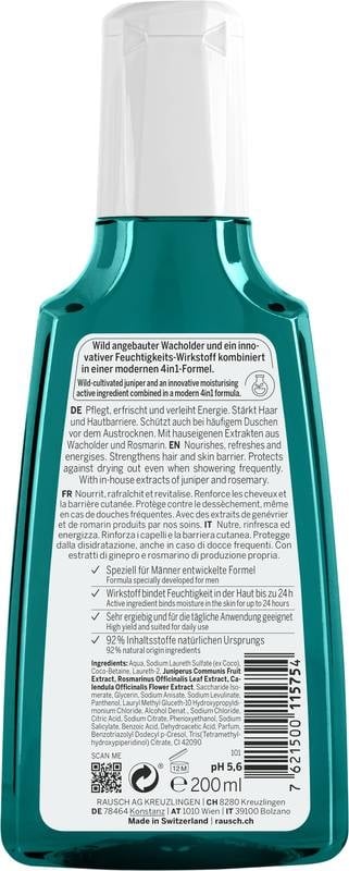 RAUSCH Energy-Boost Shampoo mit Wacholder, 200 ml