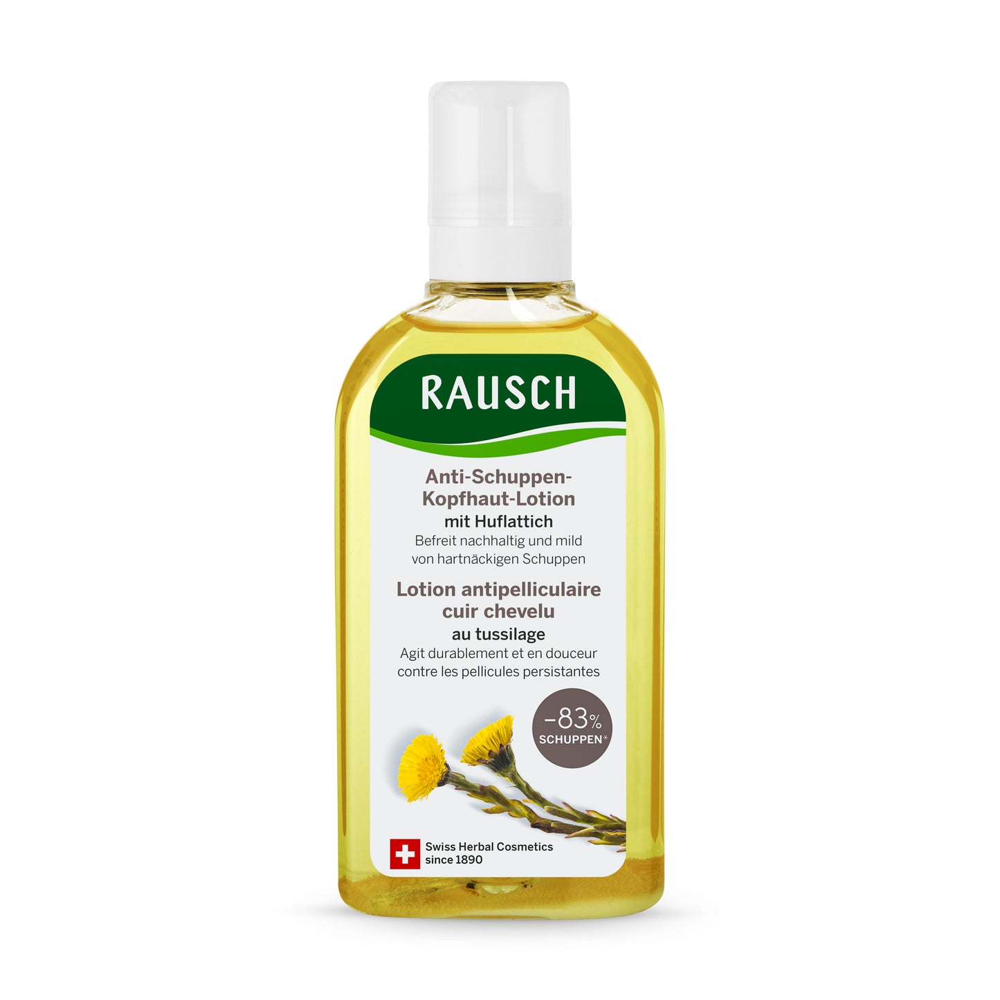 RAUSCH Anti-Schuppen-Kopfhaut-Lotion mit Huflattich 3 Packungen à 200 ml