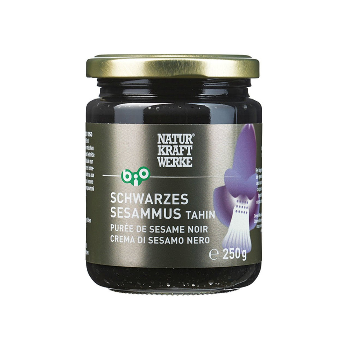 NaturKraftWerke Schwarzes Sesammus Tahin, CH Bio Glas 250 g