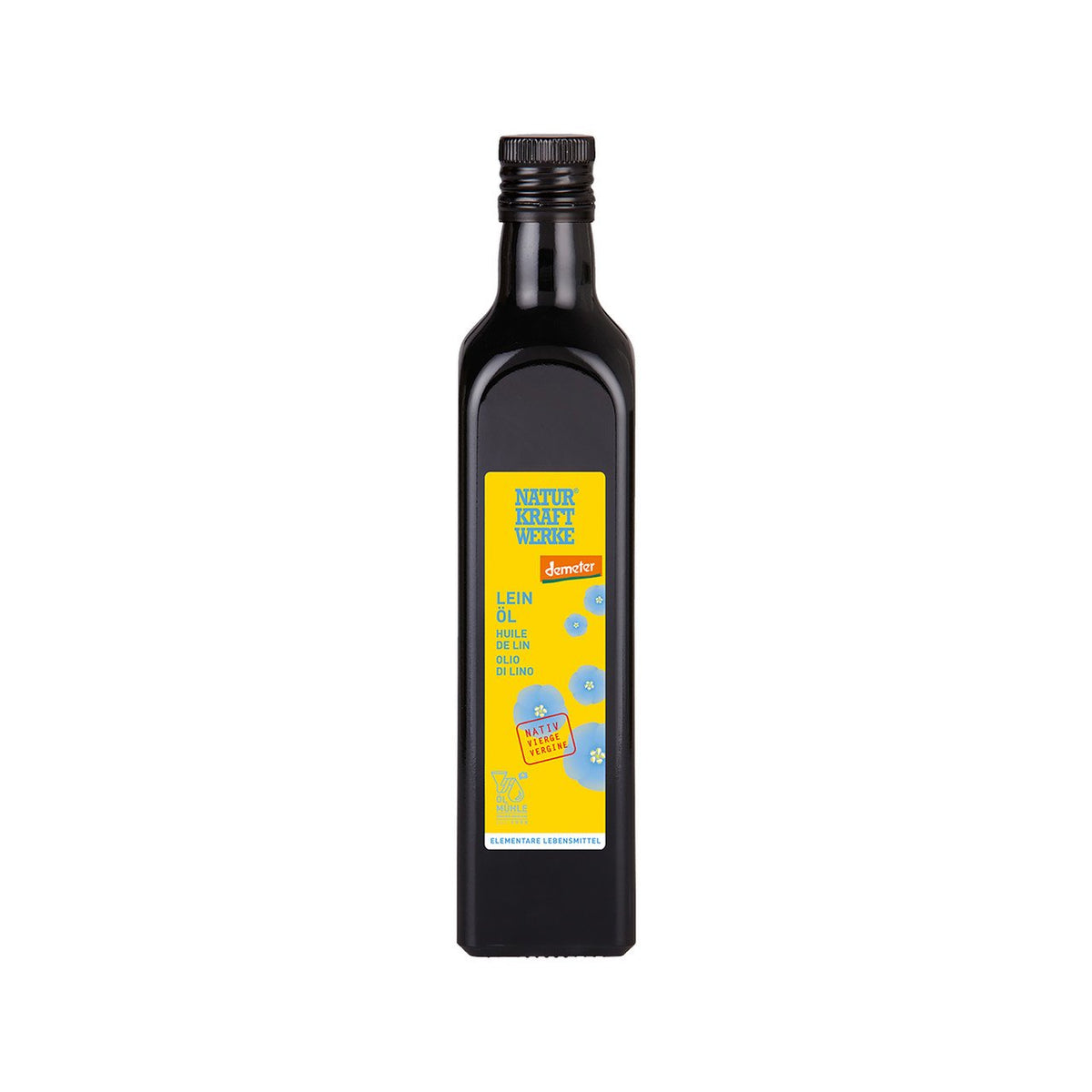 NaturKraftWerke Leinöl nativ, Demeter Flasche 500 ml/Glas Einweg