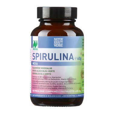 NaturKraftWerke Spirulina India Presslinge, 150 Stk., CH Bio Glas 60 g