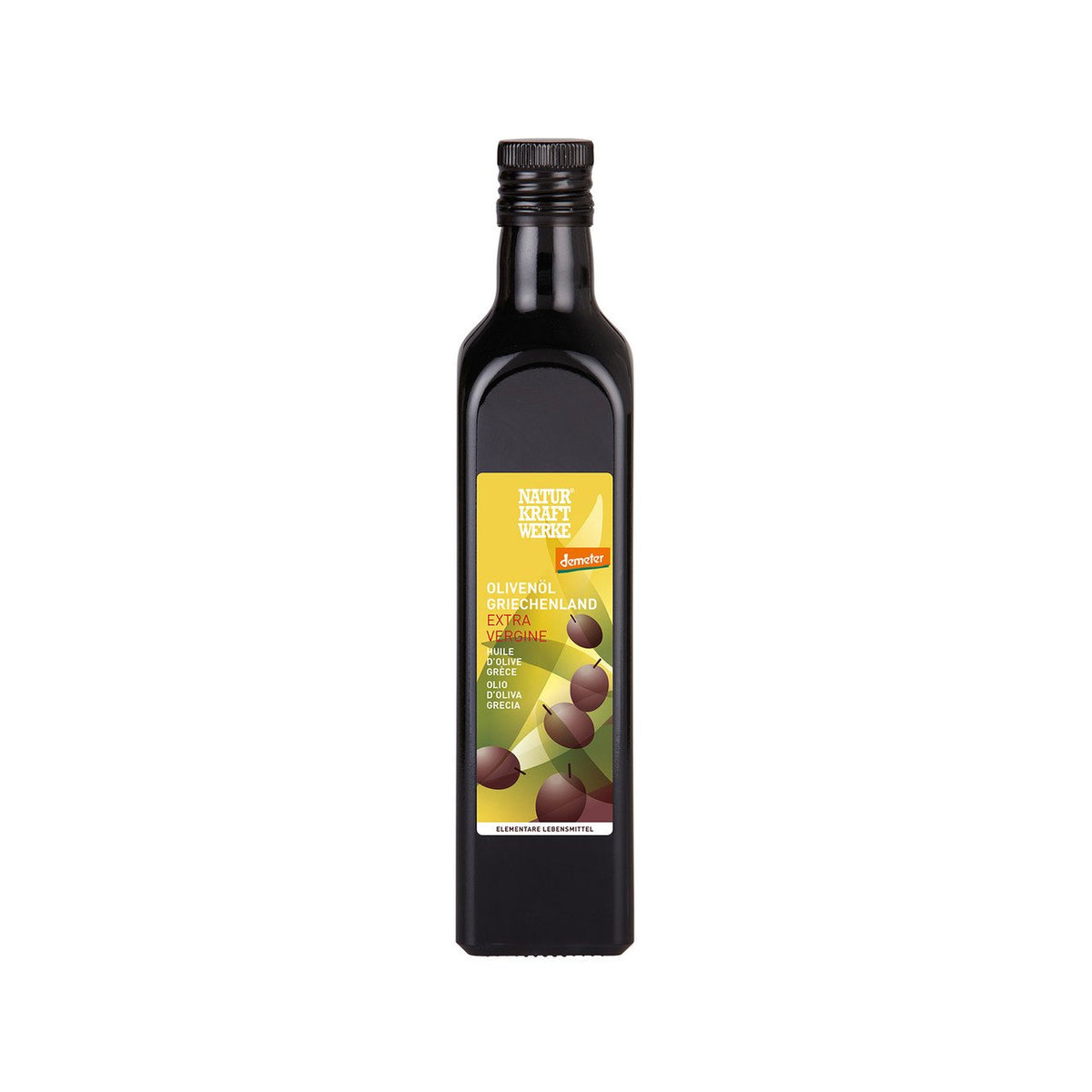 NaturKraftWerke Olivenöl Griechenland extra vergine, Demeter Flasche 500 ml/Glas Einweg