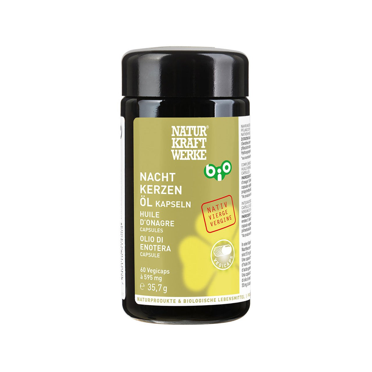 NaturKraftWerke Nachtkerzenöl Vegicaps, CH Bio Dose 35.7 g