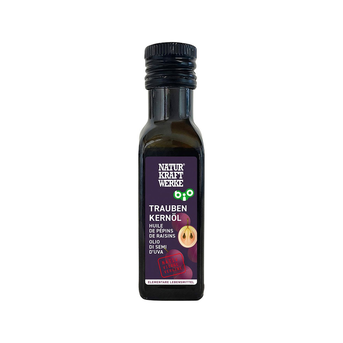 NaturKraftWerke Traubenkernöl nativ, EU Bio Flasche 100 ml/Glas Einweg