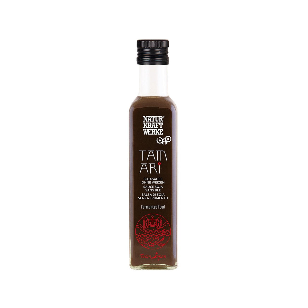 NaturKraftWerke Tamari, Sojasauce, glutenfreie Sojasauce, CH Bio Flasche 250 ml/Glas Einweg