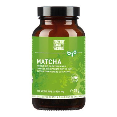 NaturKraftWerke Matcha Vegicaps, 150 Stk., CH Bio Glas 75 g