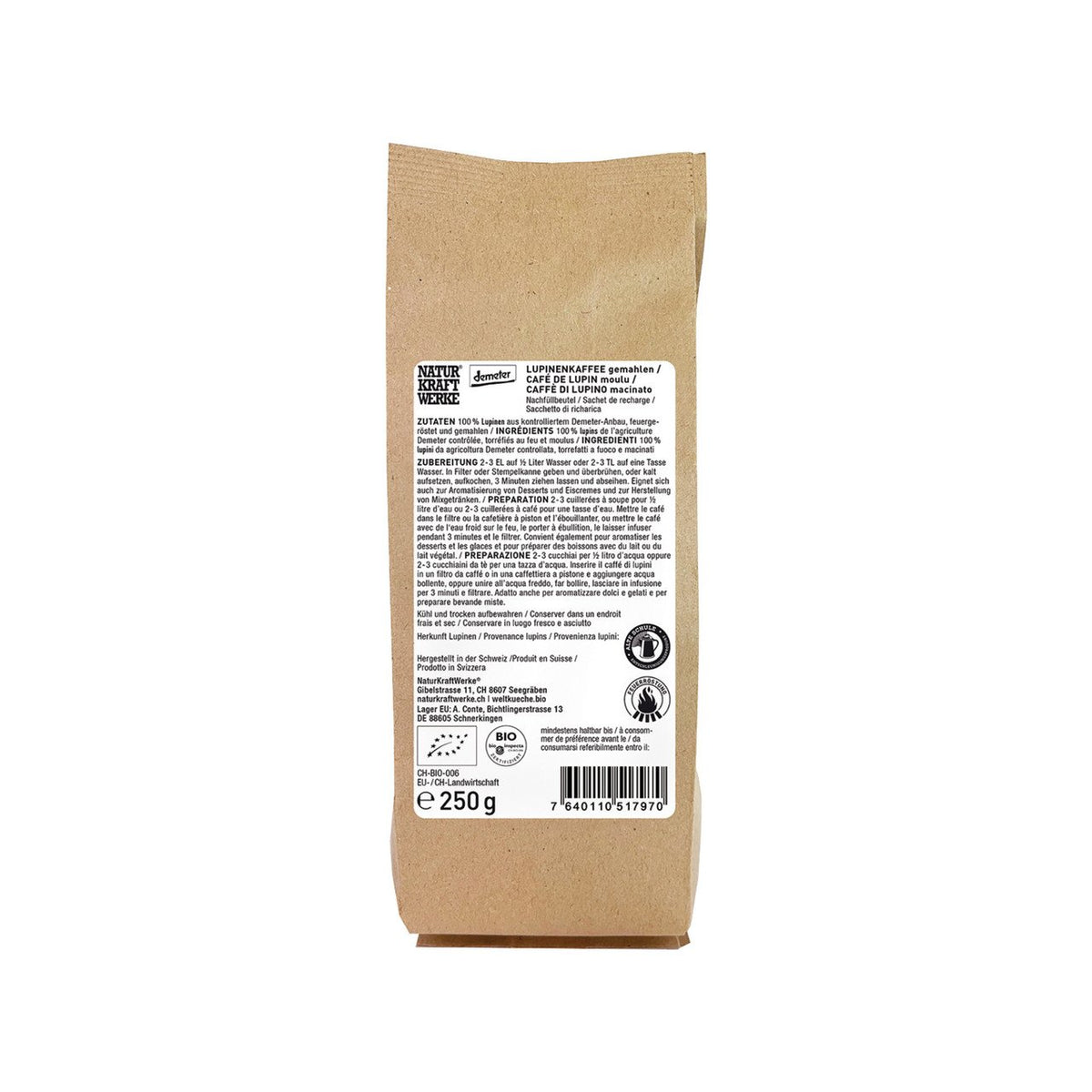 NaturKraftWerke Lupinenkaffee, Demeter Beutel 250 g