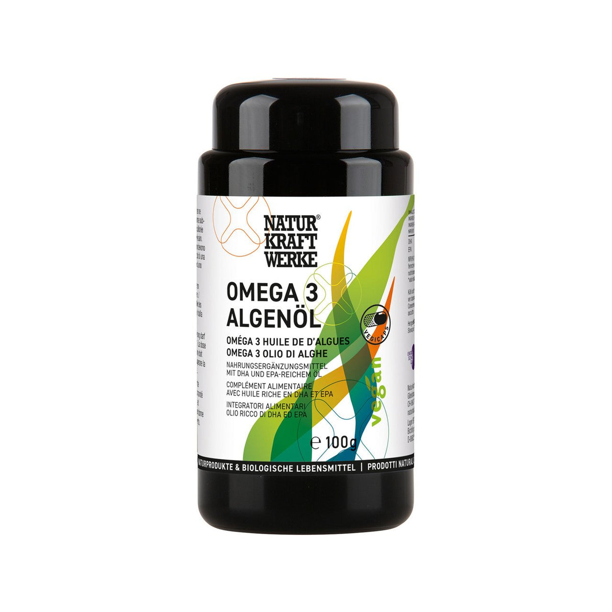 NaturKraftWerke Omega 3 Algenöl Vegicaps, Konventionell Glas 100 g