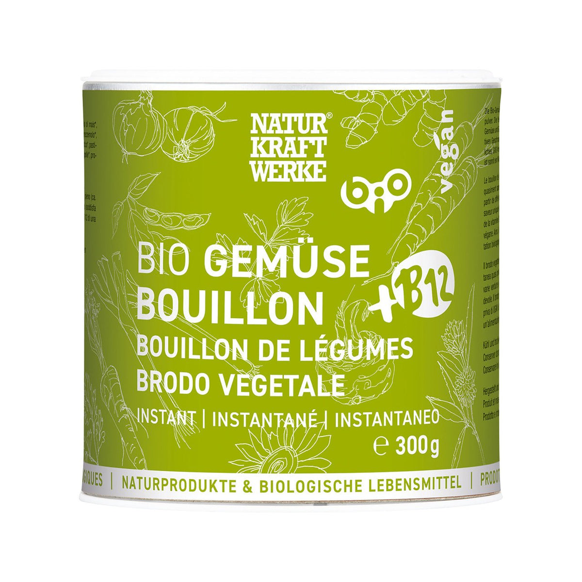 NaturKraftWerke Gemüsebouillon mit B12, Instant, CH Bio Dose 300 g