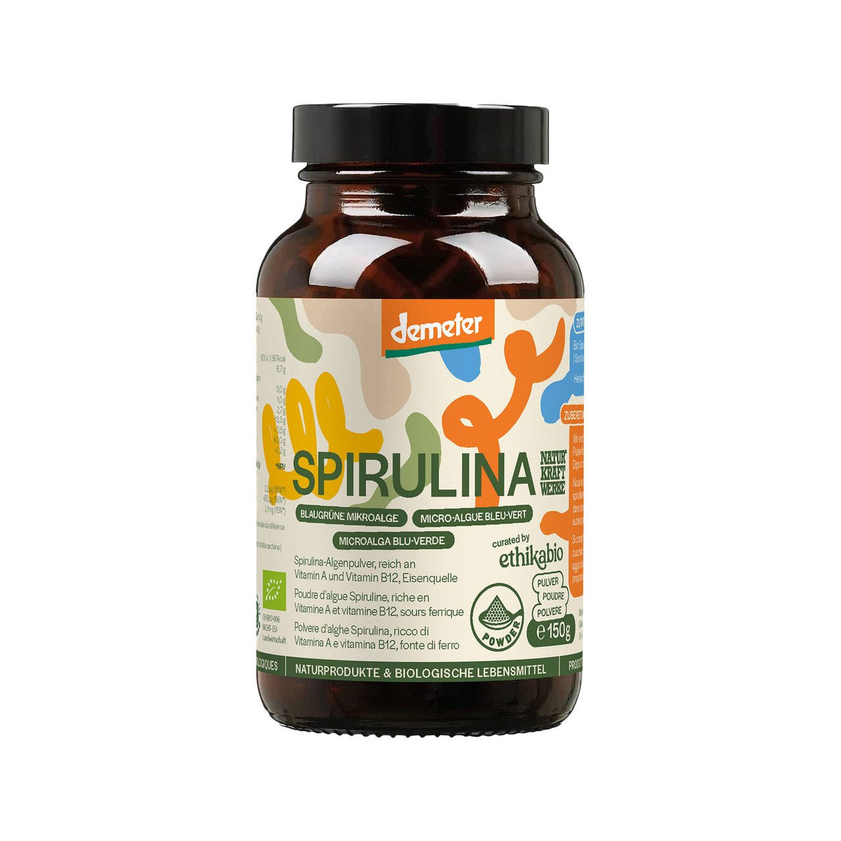 NaturKraftWerke Spirulina Pulver, Demeter Glas 150 g