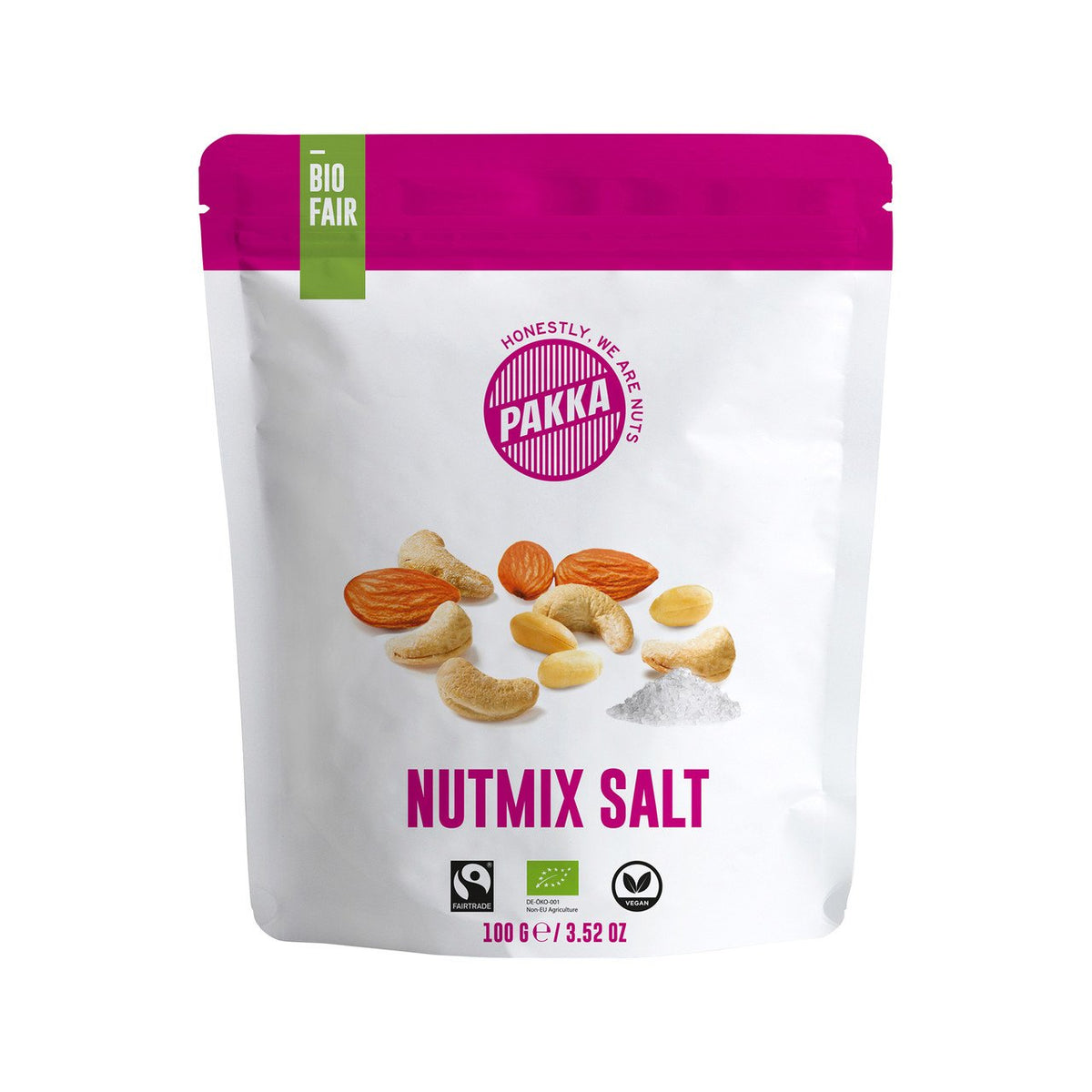 Pakka Nussmix, geröstet gesalzen, EU Bio / FLO-Fairtrade Beutel 100 g