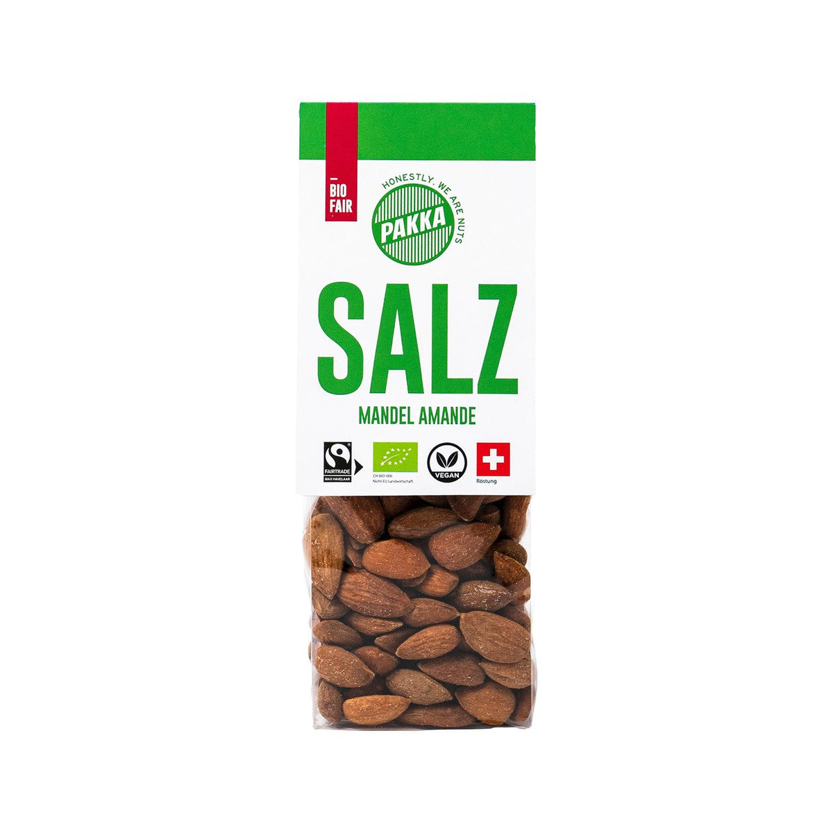 Pakka Mandeln mit Meersalz, EU Bio / FLO-Fairtrade Beutel 100 g