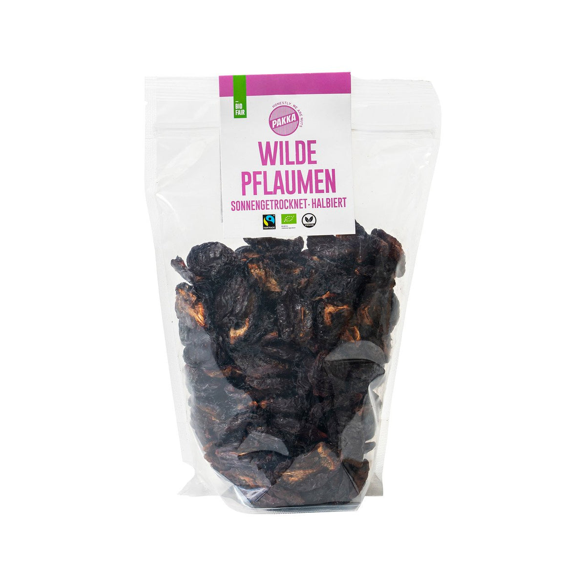 Pakka Wilde Pflaumen, sonnengetrocknet, halbiert, EU Bio/FLO-Fairtrade Beutel 1 kg