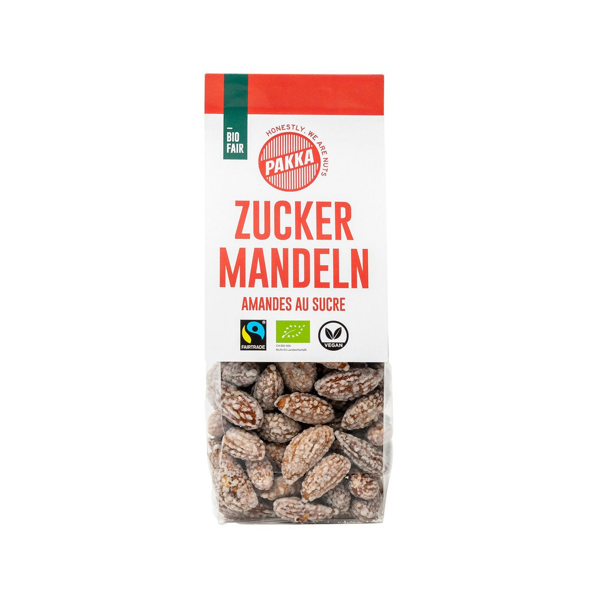 Pakka Zuckermandeln, EU Bio / FLO-Fairtrade Beutel 100 g