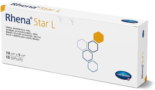 RHENA Star L Elastische Binde 10cmx5m weiss 10 Stk