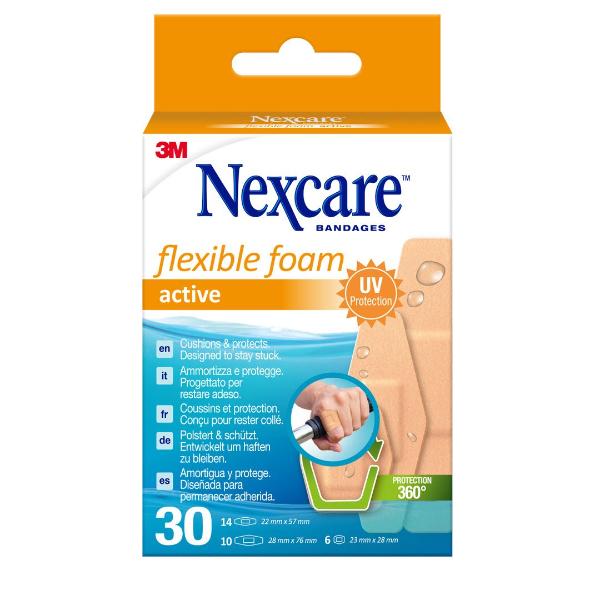 3M NEXCARE Pflaster Foam Activ 3 GrÃ¶ss ass 30 Stk