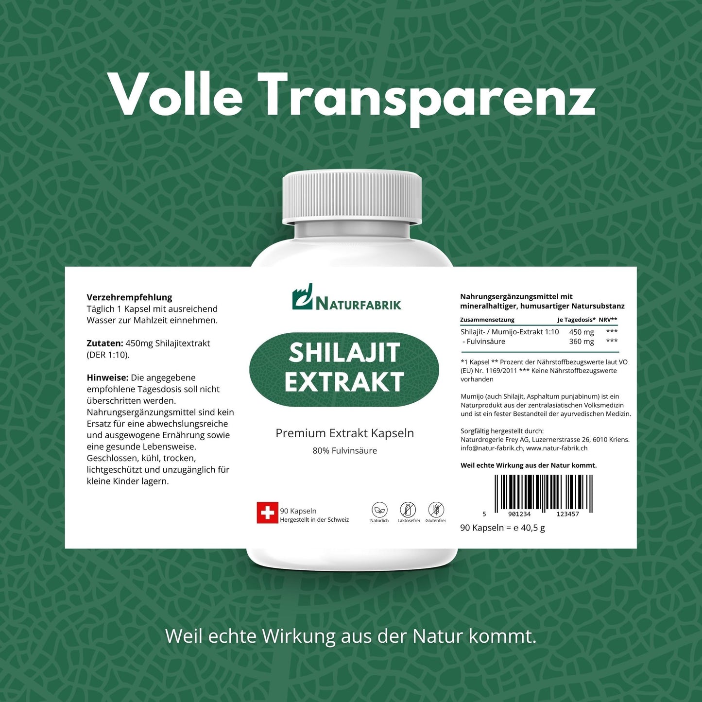 NATURFABRIK Shilajit Mumijo Extrakt Kapseln 90 Stk