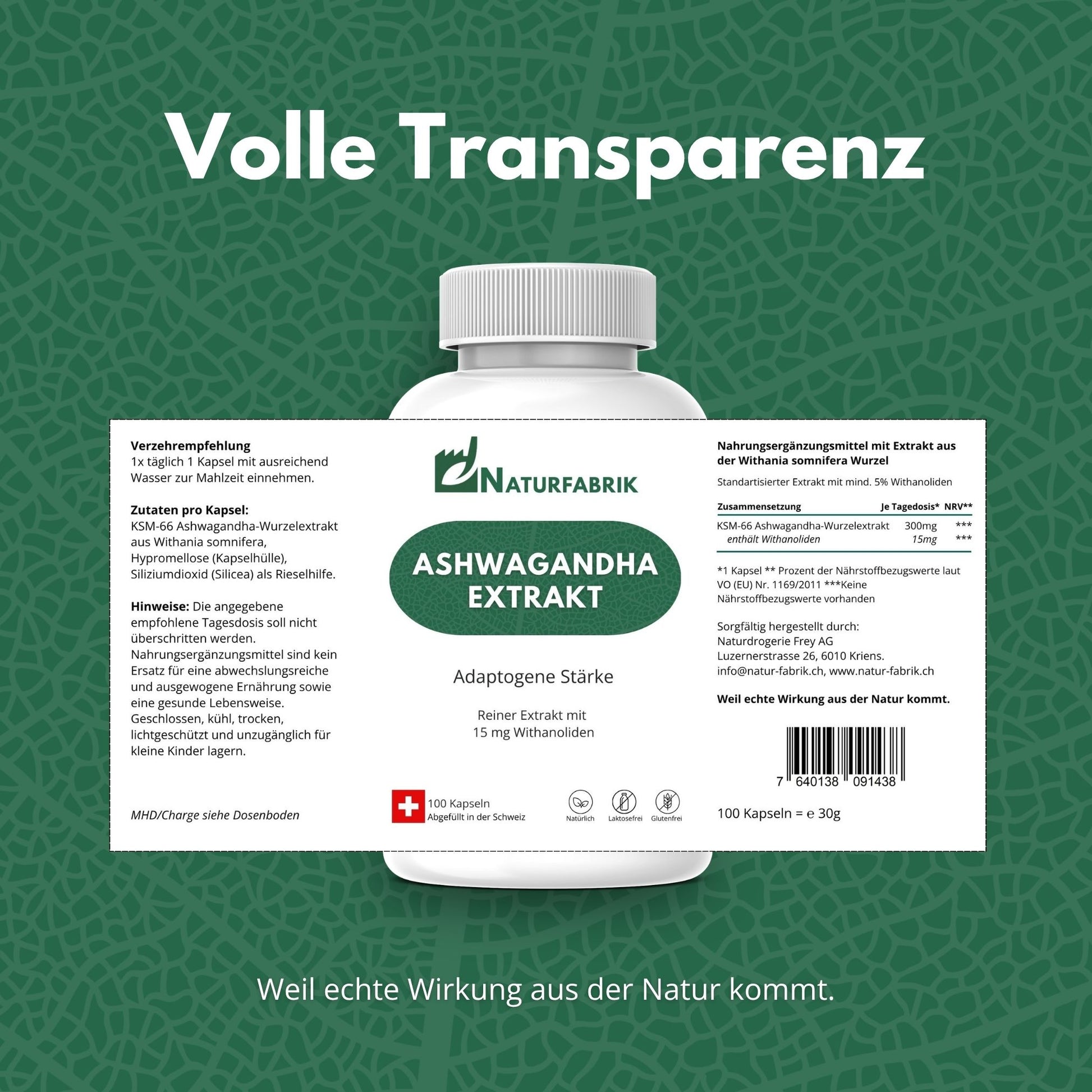 DrogerieMarkt24 - DrogerieMarkt24 NATURFABRIK Ashwagandha Extrakt Kapseln 100 Stk - DrogerieMarkt24