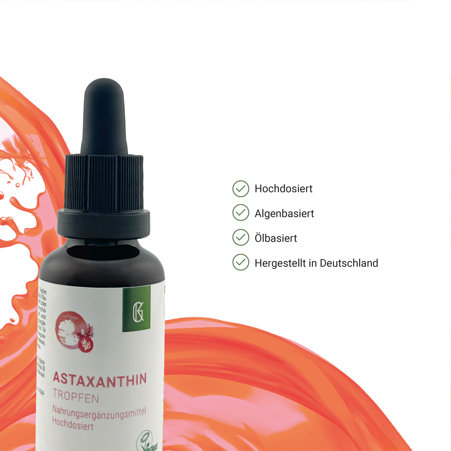 KRAFTGRAS natürliches Astaxanthin hochdosiert in MCT-Öl