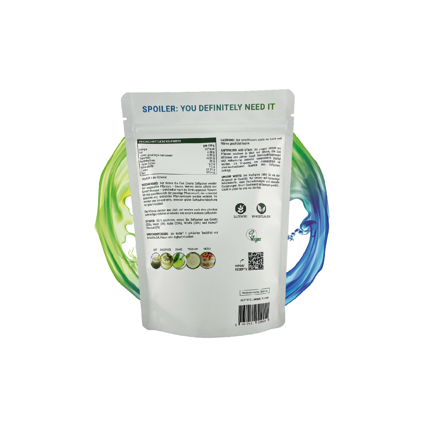 KRAFTGRAS Bio Five Greens Saftpulver