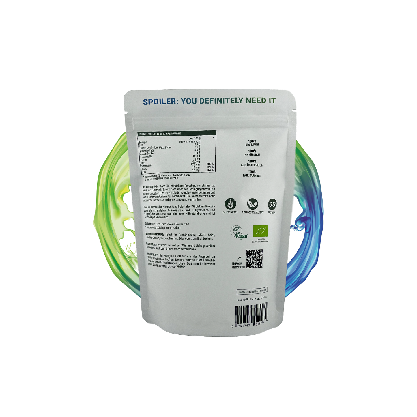 KRAFTGRAS Bio & Roh Kürbis Kern Protein