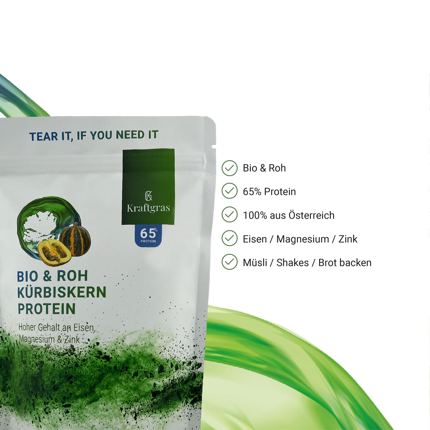 KRAFTGRAS Bio & Roh Kürbis Kern Protein