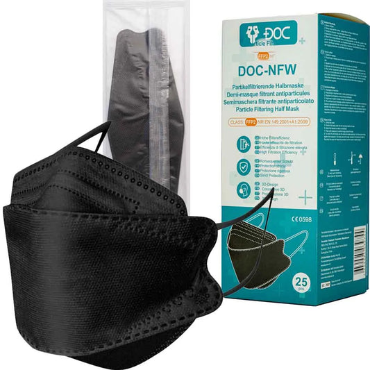 DOC FFP2 Masken DOC-NFW EU-zertifiziert SCHWARZ - 25 Stk.