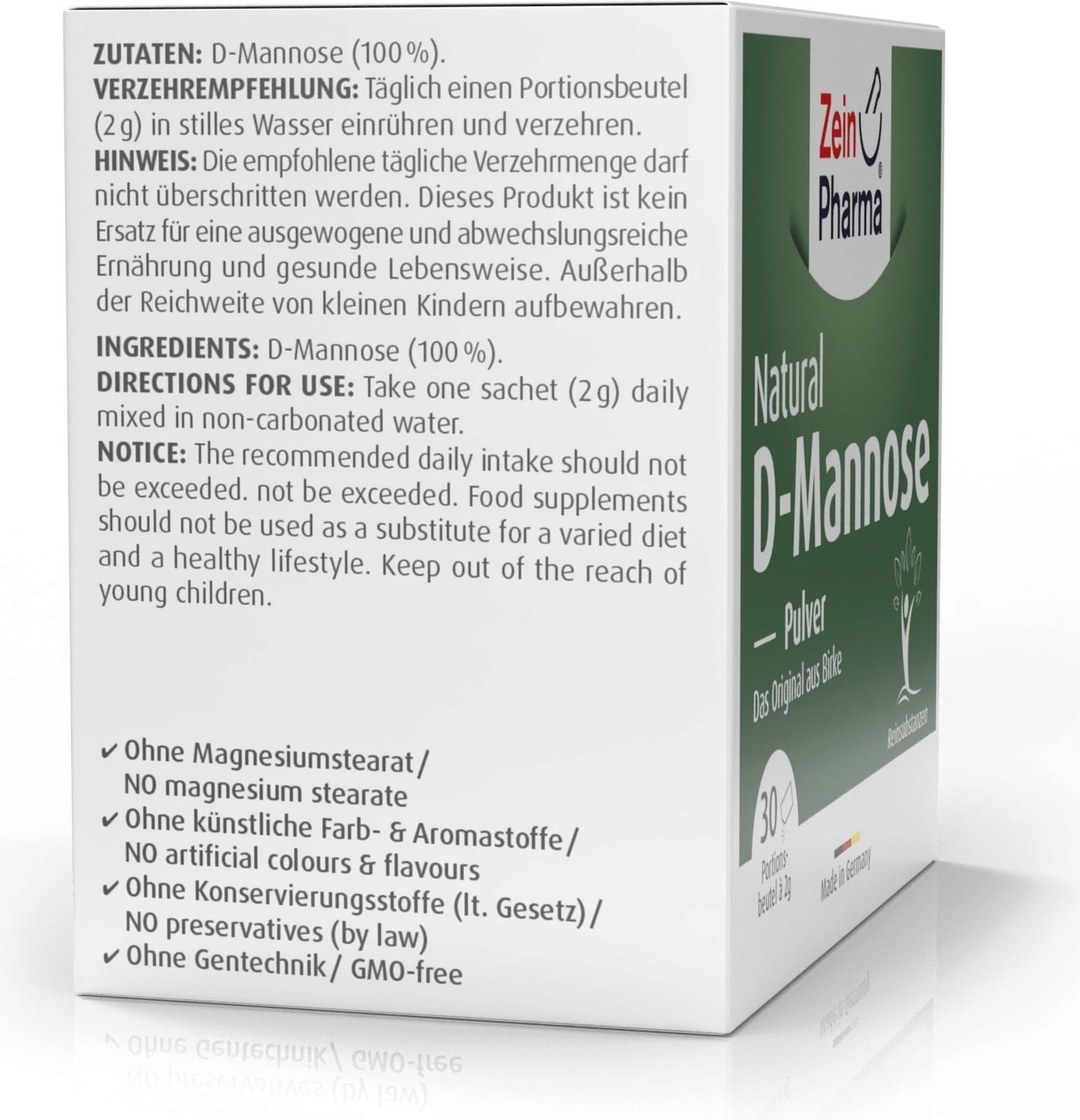 NATURAL D-Mannose 2000 mg Pulver Beutel 30X2 g