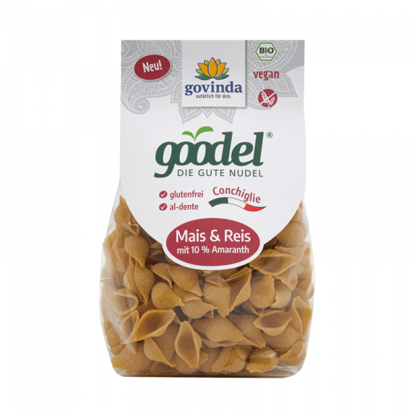 DrogerieMarkt24 - DrogerieMarkt24 GOVINDA Goodel Mais & Reis mit Amaranth Conchiglie 250 g - DrogerieMarkt24