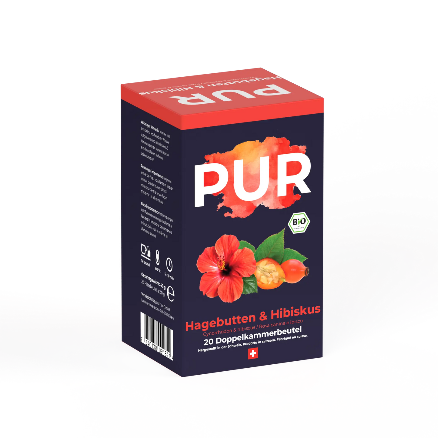 PUR Hagebutten & Hibiskus Tee BIO 20 Btl