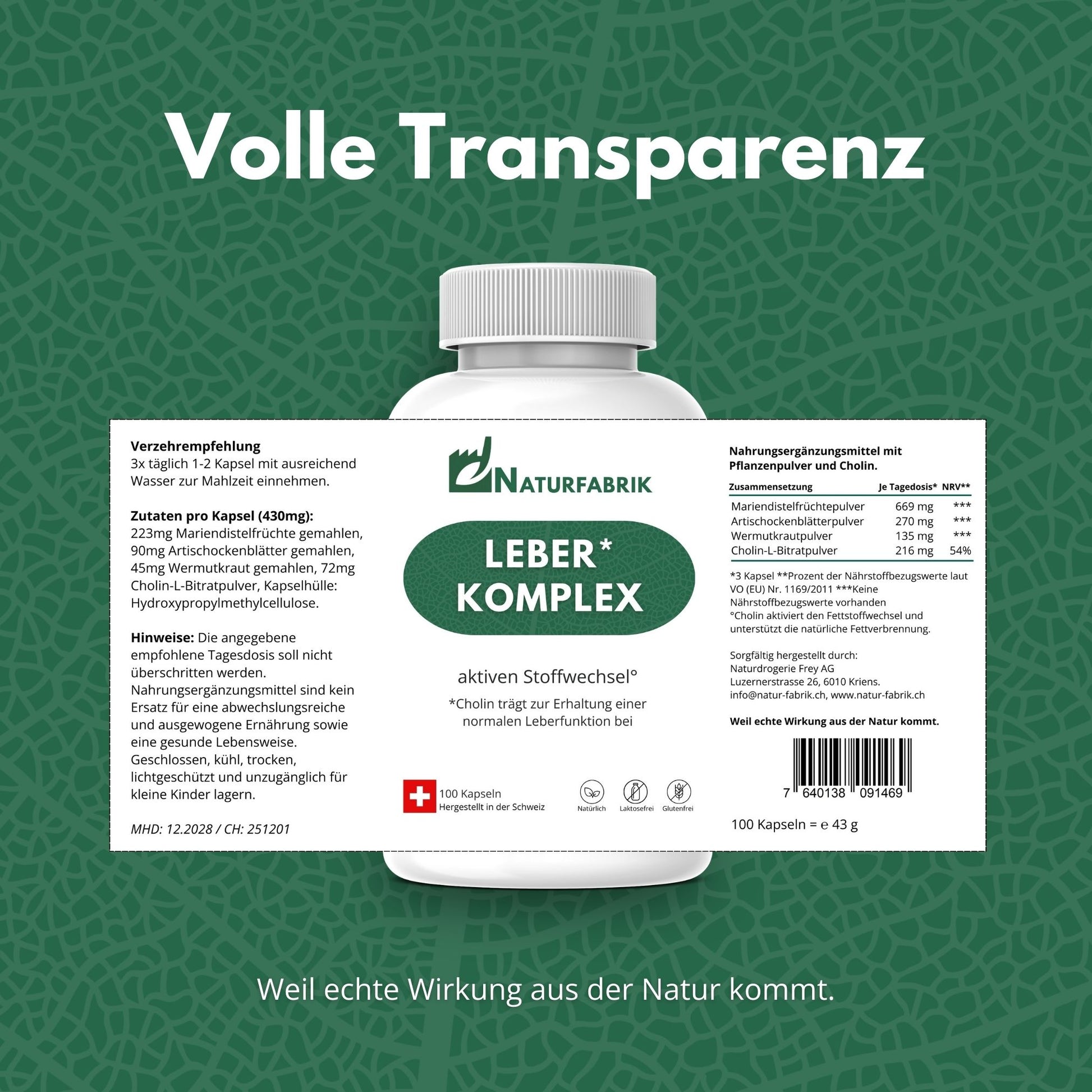 DrogerieMarkt24 - DrogerieMarkt24 NATURFABRIK Leber-Komplex Kapseln 100 Stk - DrogerieMarkt24