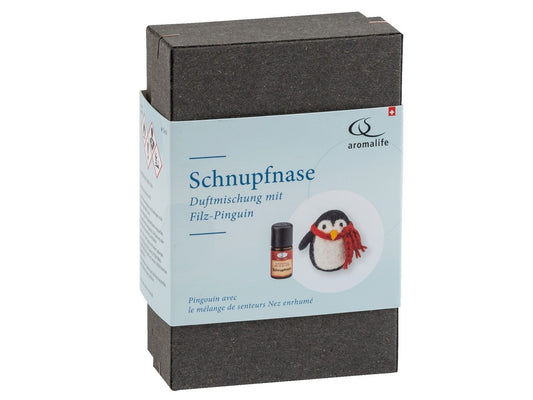 Aromalife Filz Pinguin mit Duftmischung Schnupfnase 5 ml Geschenkset