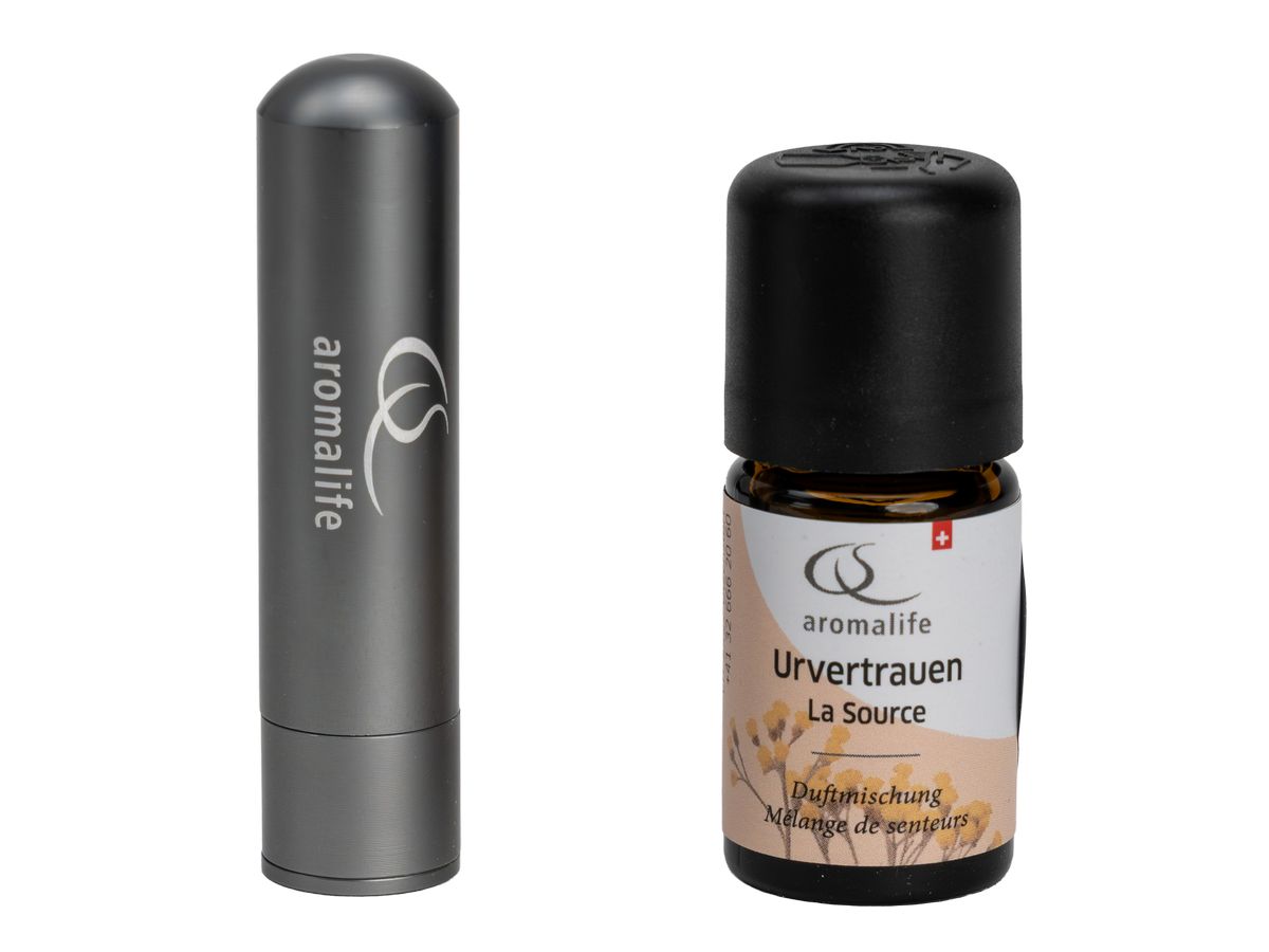Aromalife Lebensglück Urvertrauen Duftmischung mit Riechstift Alu grau 5 ml (1 Stk)
