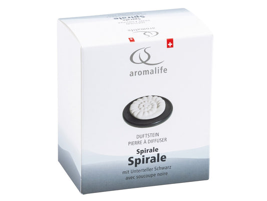 AROMALIFE Duftstein Set Spirale&Unterteller schwa