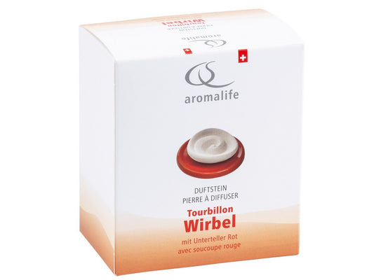 AROMALIFE Duftstein Set Wirbel&Unterteller rot