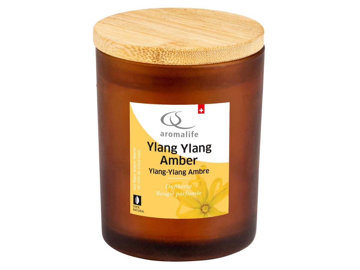 AROMALIFE Duftkerze im Glas YlangYlang Amber
