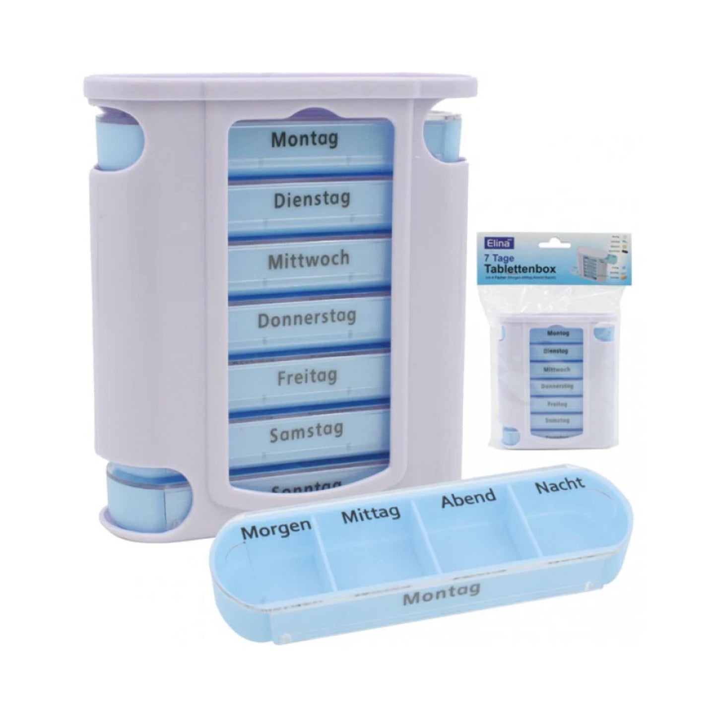 Pillen-/ Tablettenbox 13x11x4cm Wocheneinteilung