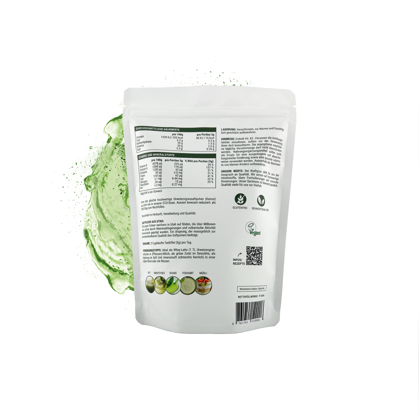 KRAFTGRAS Refill-Bag Urweizengras Saftpulver (KAMUT® Khorasan)