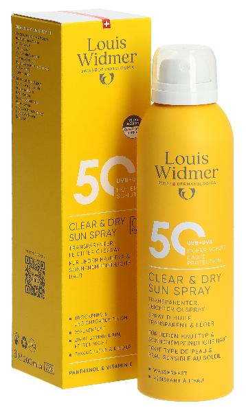 WIDMER Clear & Dry Sun Spray LSF50 ohne Parfüm 200 ml