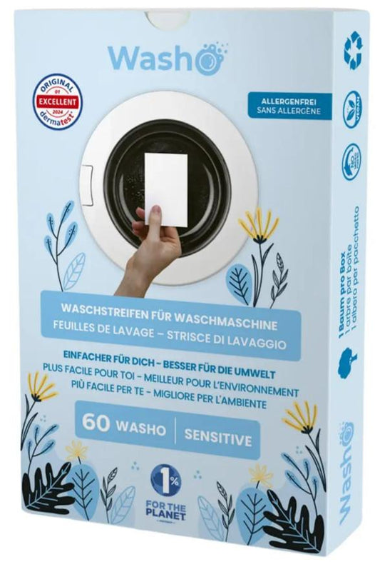 DrogerieMarkt24 - DrogerieMarkt24 WASHO Waschstreifen Sensitive 60 Stk - DrogerieMarkt24