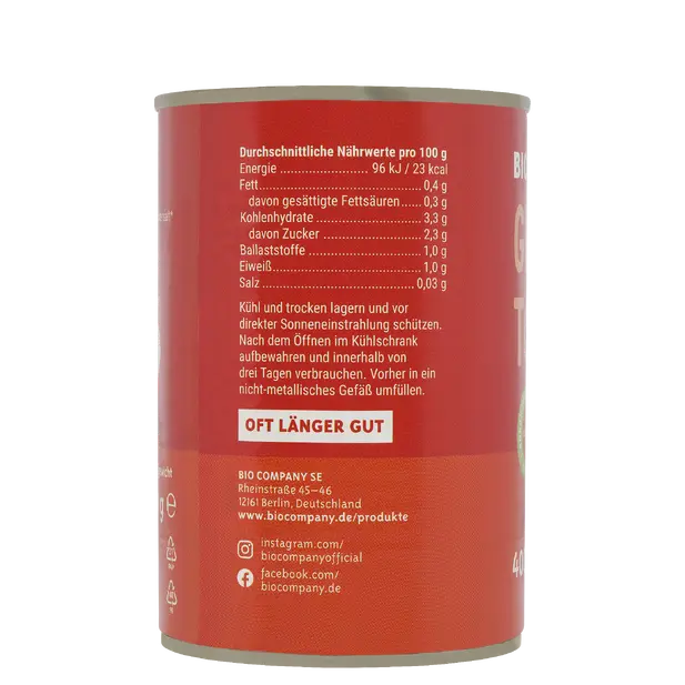DrogerieMarkt24 - DrogerieMarkt24 BIO COMPANY Gehackte Tomaten 400g - DrogerieMarkt24